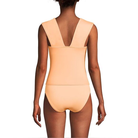 Land's End Square Neck Back underwire tankini top modern length orange mist - Picture 2 of 16